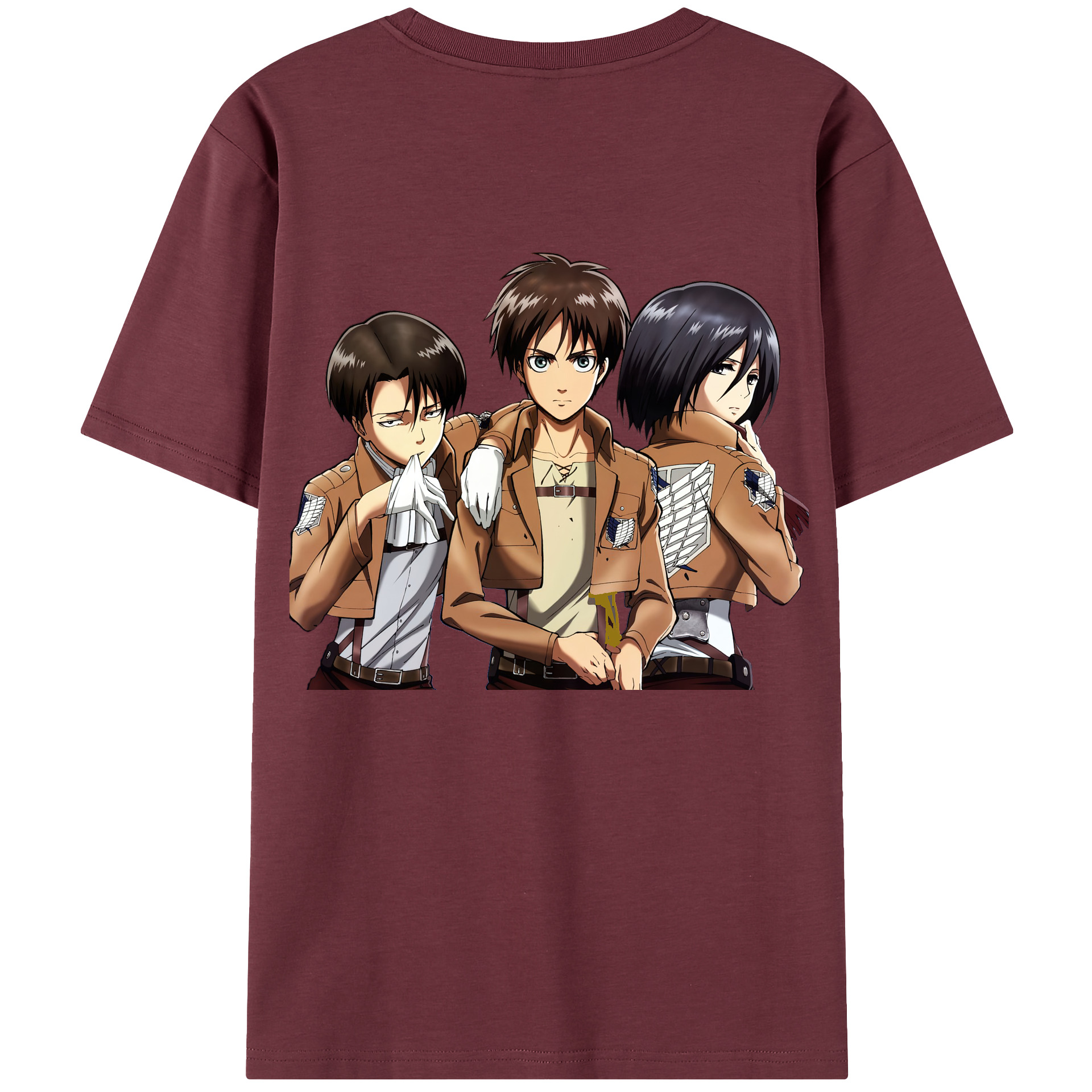 （画像用） 進撃の巨人 エレン･イェーガー Attack on Titan Eren Jäger 綿100％半袖Tシャツ（背面プリント）